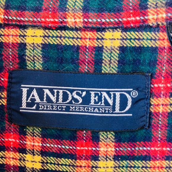 Lands’End custom plaid button down fleece shirt - Picture 7 of 7
